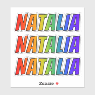 Sticker Prénom "NATALIA" avec la coloration d'arc-en-ciel
