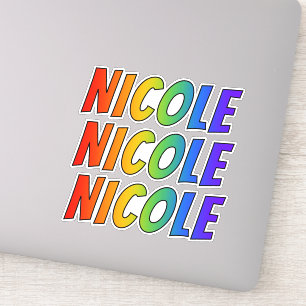 Sticker Prénom "NICOLE" avec la coloration d'arc-en-ciel