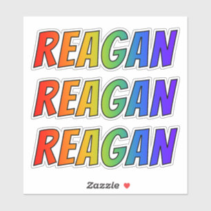 Sticker Prénom "REAGAN" avec la coloration d'arc-en-ciel