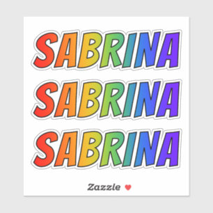 Sticker Prénom "SABRINA" avec colorant arc-en-ciel amusant