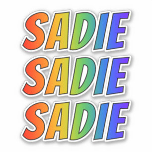 Sticker Prénom "SADIE" avec la coloration d'arc-en-ciel