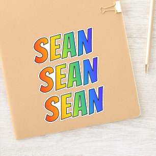 Sticker Prénom "SEAN" avec colorant arc-en-ciel amusant