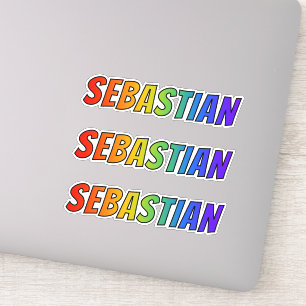 Sticker Prénom "SEBASTIAN" avec colorant arc-en-ciel amusa