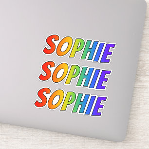 Sticker Prénom "SOPHIE" avec colorant arc-en-ciel amusant