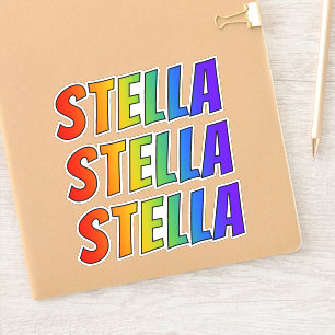 Sticker Prénom "STELLA" avec colorant arc-en-ciel amusant
