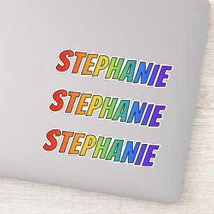 Sticker Prénom "STEPHANIE" avec coloration arc-en-ciel am