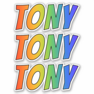 Sticker Prénom "TONY" avec colorant arc-en-ciel amusant