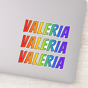 Sticker Prénom "VALERIA" avec colorant arc-en-ciel amusant