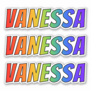 Sticker Prénom "VANESSA" avec colorant arc en ciel amusant