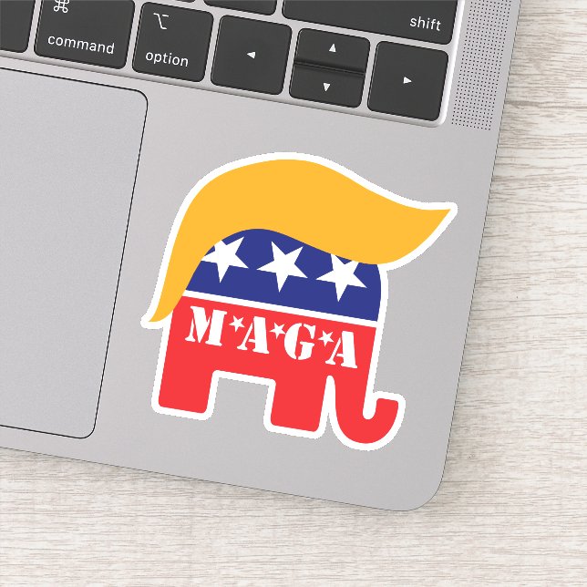 Sticker Président Trump 2024 GOP Elephant Hair MAGA (Détail)