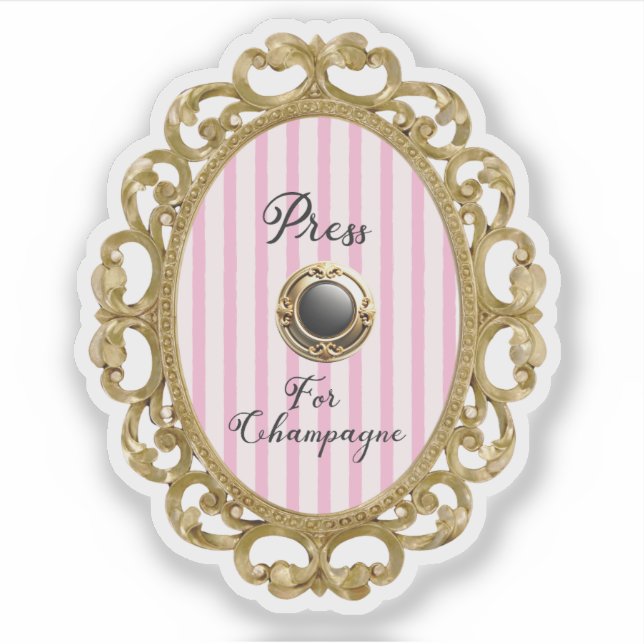 Sticker Press For Champagne Pink Gold Baroque Luxury Frame (Devant)