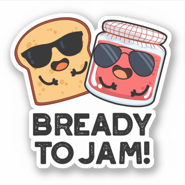Sticker Prêt À Jam Funny Pain Jam Pun (Devant)