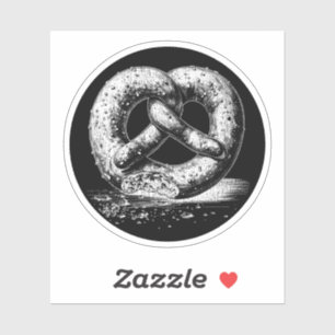 Sticker Pretzel blanc à impression simple