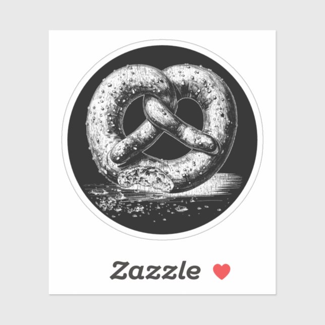Sticker Pretzel blanc à impression simple (Feuille)