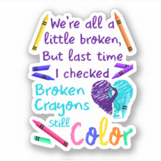 Sticker Prévention du suicide Crayons cassés Couleur encor