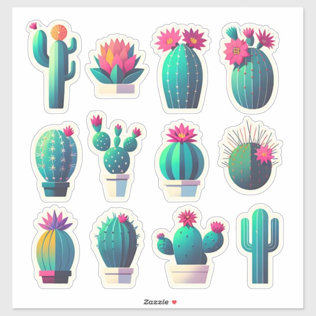 Sticker "Prickly & Pretty - Collection Cactus" (Feuille)