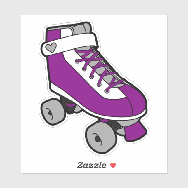 Sticker Pride Asexuelle Patinage Purple Retro Patinage à r (Feuille)