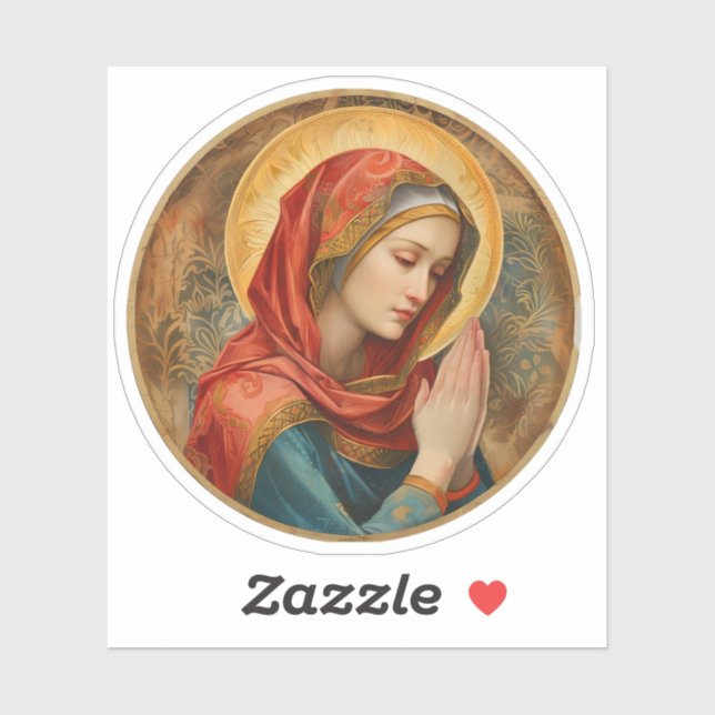 Sticker Prière Vierge Marie Vinyl (Feuille)