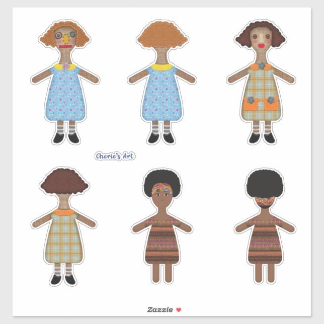 Sticker Prim Dolls Frontières et dos si mignons (Feuille)