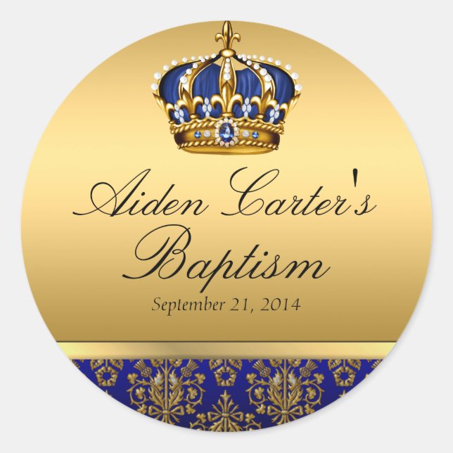 Sticker Prince Royal Blue Regal Crown Baptisant (Devant)