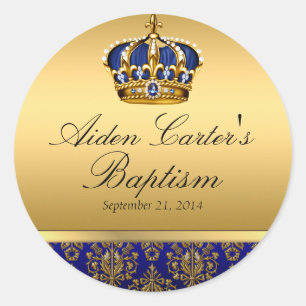 Sticker Prince Royal Blue Regal Crown Baptisant