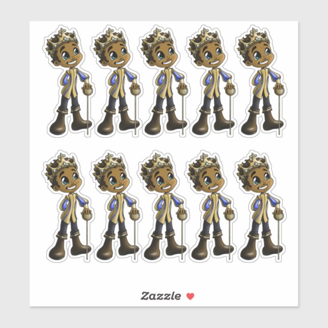 Sticker Princes afro-américains (Feuille)