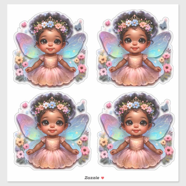 Sticker Princes de fées avec ailes étincelantes (Feuille)