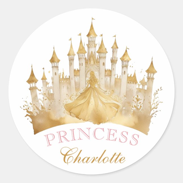 Sticker Princess Crown Party Favoriser - Rose et O (Devant)
