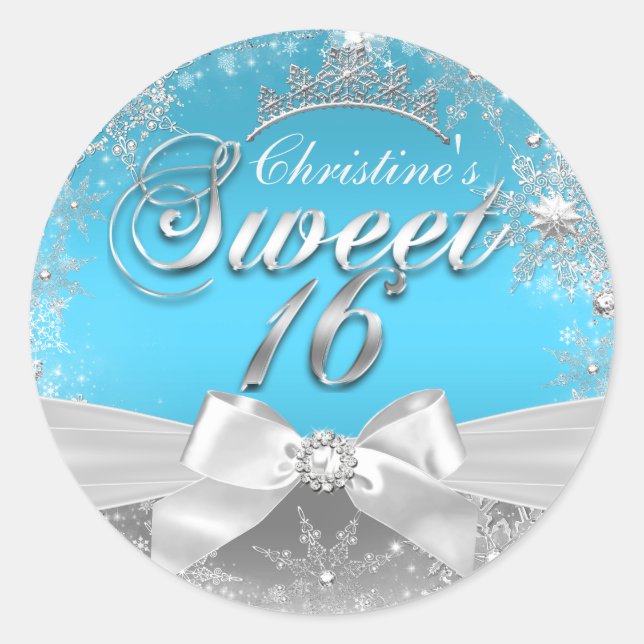 Sticker Princess Winter Wonderland Blue Sweet 16 (Devant)
