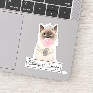 Sticker Princesse Chat soufflant de bulle gomme