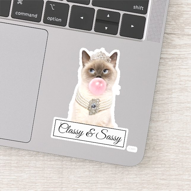 Sticker Princesse Chat soufflant de bulle gomme (Détail)