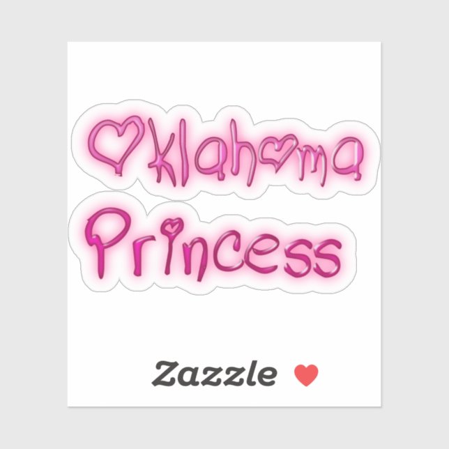 Sticker Princesse de l'Oklahoma rose (Feuille)