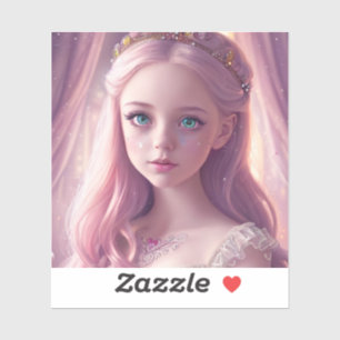 Sticker Princesse Étincelante Bleue Oeil