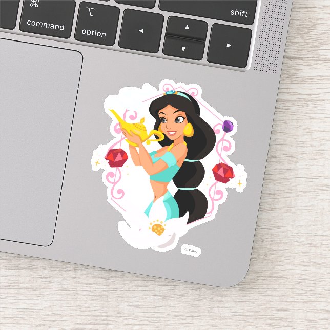 Sticker Princesse Jasmine Avec Lampe Magique (Détail)