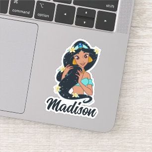 Sticker Princesse Jasmine - Cheveux et fleurs étincelants