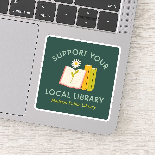 Sticker Prise en charge de votre bibliothèque locale perso (Détail)