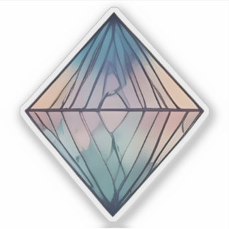 Sticker Prismatic Reflections: Abstract Geometric Diamond 