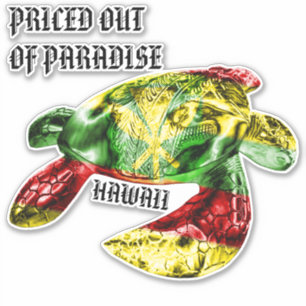 Sticker PRIX HORS DE PARADISE HI TRBL Honu Kanaka Maoli