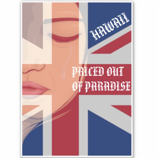 Sticker PRIX HORS PARADIS - Drapeau WAHINE HI PLEIN (Devant)