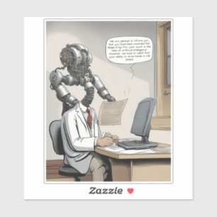 Sticker Prix Nobel d'intelligence artificielle dessin anim