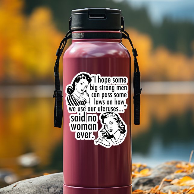 Sticker Pro Choice Humour Rétro Caricature politique Femin (Créateur téléchargé)