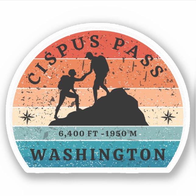 Sticker procès alpins de cipus pass randonnée washington (Devant)