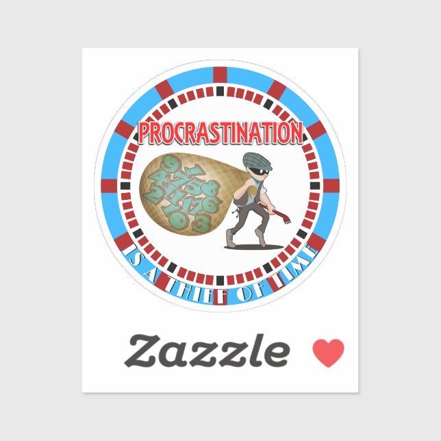 Sticker Procrastination est un voleur du temps (Feuille)