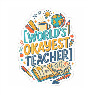 Sticker Prof le Plus Moyen du Monde Cadeau Drôle
