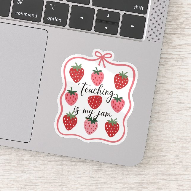 Sticker Professeur amoureux de fraise l'enseignement est m (Détail)