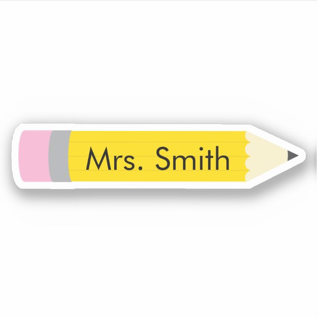 Sticker Professeur de crayon jaune (Devant)