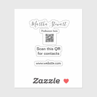 Sticker Profession add QR code details website company bus