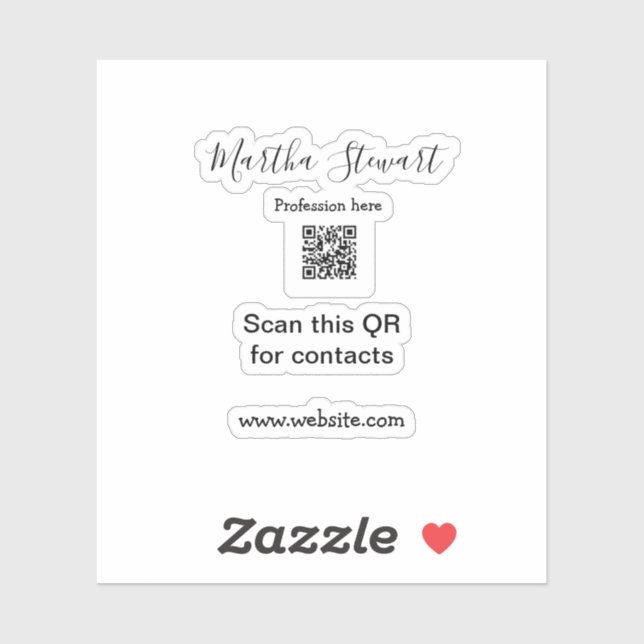 Sticker Profession add QR code details website company bus (Feuille)