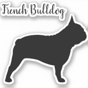 Sticker Profil Français de Bulldog Silhouette Frenchie Chi