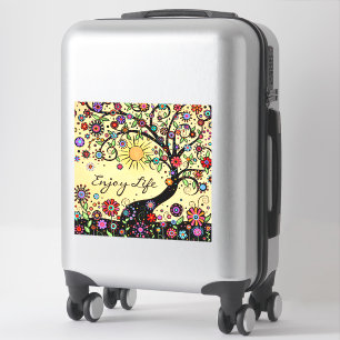 Sticker Profitez de la vie Whimsical Tree amusant